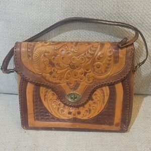 Elegant Brown Leather Handbag